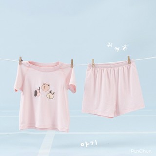 Punchun SS26 T1 [6M-5Y] Bộ quần áo cộc raglan Punchun Cup cho bé gái T1.2