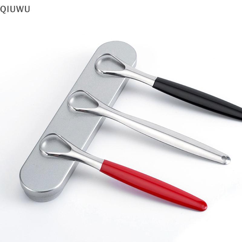 QIUWU Dụng cụ cạo lưỡi bằng thép không gỉ Dụng cụ làm sạch lưỡi miệng y tế Bàn chải miệng có thể tái sử dụng.