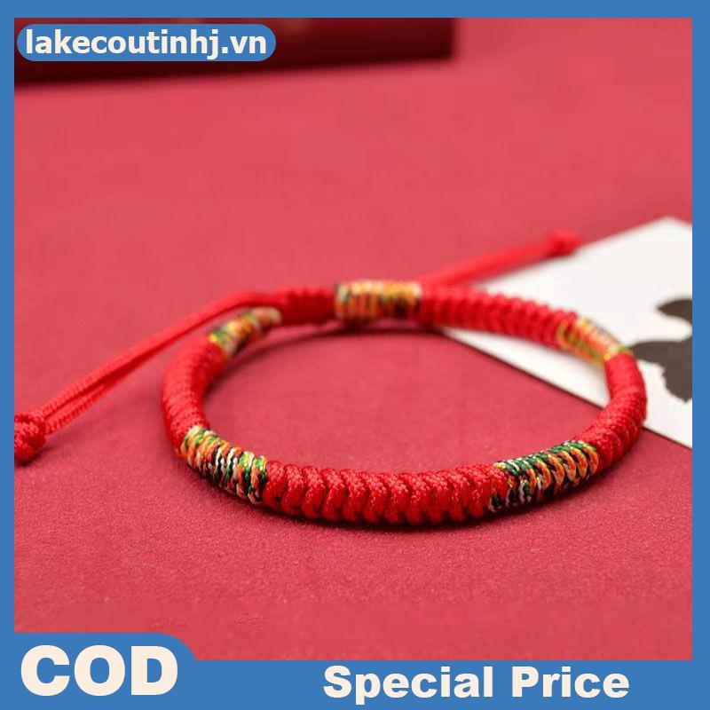 Lu Tây Tạng Phật Giáo Vòng Tay May Mắn Unisex Có Thể Điều Chỉnh Vua Nút Dây Đỏ Vòng Tay Dành Cho Nam Nữ Cặp Đôi Pulsera tinhj