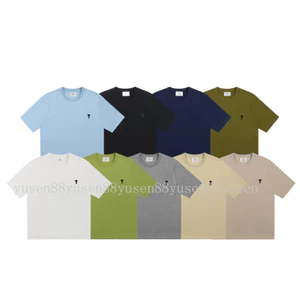 Áo thun đen phong cách mới bằng cotton nguyên chất, cổ tròn, ngắn tay, phù hợp mặc hàng ngày