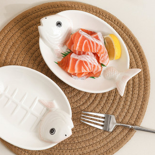 Đĩa gốm hình cá dễ thương - Đĩa nhỏ Sashimi cá hồi cho Sushi Nhật Bản