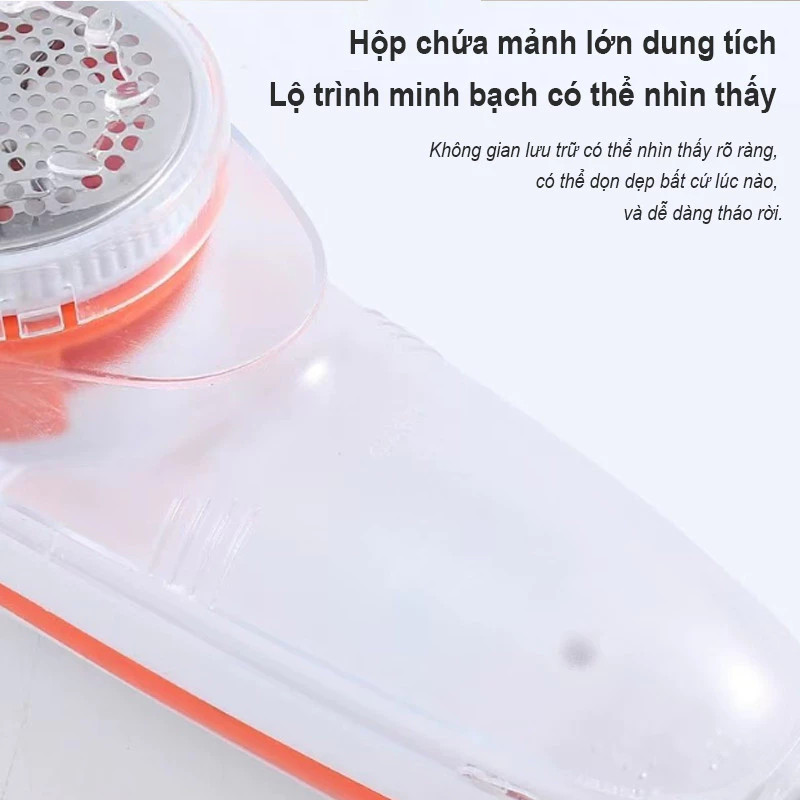Máy Cắt Lông Xù Quần áo - Máy Cầm Tay Dùng Lưỡi 3 Lá Cắt Mạnh Mẽ, Sạc Điện Cung Lợi, Khử Xù Hiệu Quả Cho Mọi Chất Vải