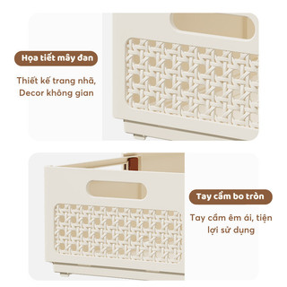 Hộp đựng quần gấp gọn giỏ nhựa đựng đồ lót tất vớ có thể mở rộng tiện lợi có tay cầm Hộp đựng đồ Giỏ đựng đồ​