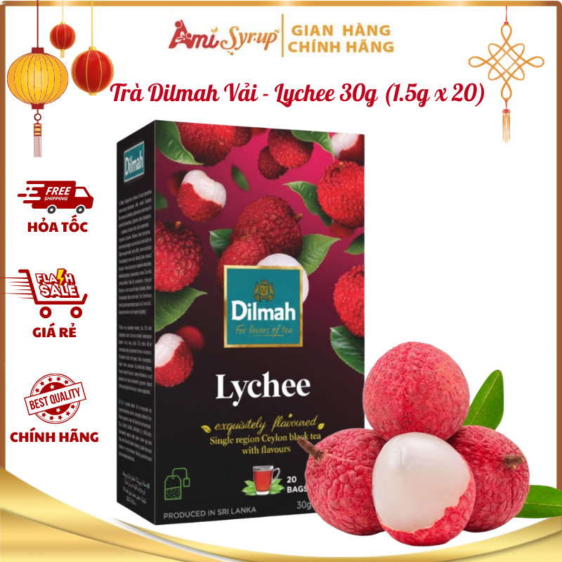 Trà Dilmah Vải Lychee 30g Trà Đen Ceylon Chính Gốc, Hương Vải Dịu Ngọt