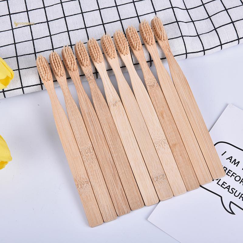 MUQV 10 cái / răng miệng sức khỏe carbon thấp bảo vệ môi trường bàn chải đánh răng than tre n