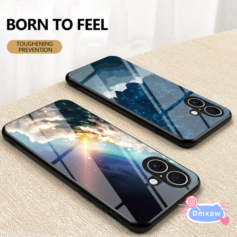 Ốp Điện Thoại Kính Bầu Trời Đầy Sao Dễ Thương Cho Realme GT Neo6 Neo5 Neo3 Neo3T Neo2 Neo2T Neo X7 Pro Max XT 5G 4G Vỏ Hoạt Hình Sang Trọng Milky Way Comet Vỏ Mềm Chống Trầy Xước