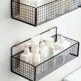 [COMBO 2 CHIẾC] Kệ Sắt Dán Tường Đựng Gia Vị & Đồ Dùng Nhà Tắm – Sơn Tĩnh Điện, Không Khoan Tường