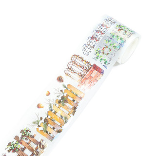 JIANWU 50mm * 200cm Hàng rào hoa cổ điển Tường Vật liệu cảnh quan Cắt xén Thêu Sò Băng PET Sáng tạo DIY Tạp chí Văn phòng phẩm