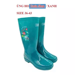 Ủng lao động cho nữ màu xanh size 36-43, ủng bảo hộ lao động, ủng hoa sen CAO CẤP