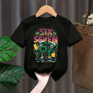 Dễ Thương Trẻ Em Six Seven 67 Kem Hoạt Hình In Hình Áo Sơ Mi Tay Ngắn Mùa Hè Tee