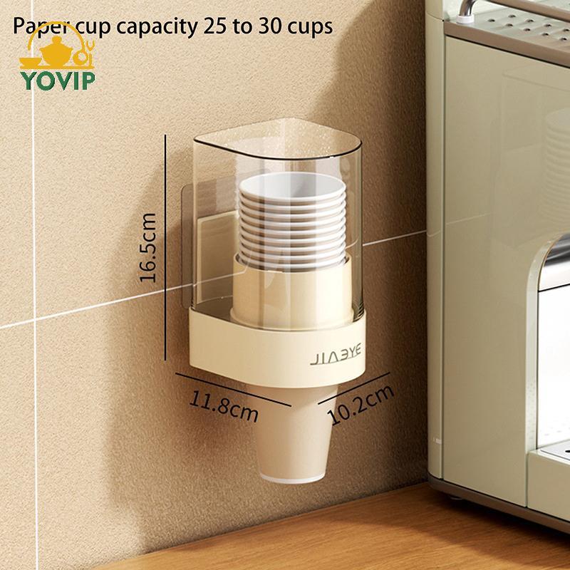 YOVIP Cốc giấy dùng một lần Hộp đựng nước bằng nhựa treo tường Hộp đựng cốc Hộp đựng cốc Giấy Khung tổ chức tại nhà VN