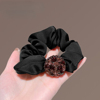 Scrunchy tóc vòng retro họa tiết kim cương giả, phụ kiện tóc sang trọng cho đuôi ngựa bóng.