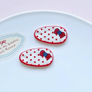 Set Charm Hello Kitty Nơ Đỏ Chấm Bi Siêu Xinh – Charm Gắn Dép Ngộ Nghĩnh Dễ Thương- Dĩa mèo kitty