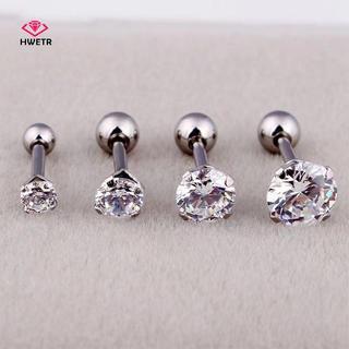 Khuyên tai 4 prong đính kim cương giả, quà tặng sang trọng dành cho nữ