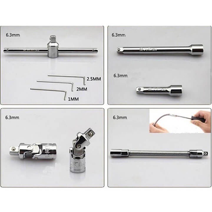 Bộ dụng cụ mở bu lông ốc vít 46 chi tiết đa năng,bộ khẩu tuýp vặn,bộ dụng cụ vặn bu lông,bộ dụng cụ sửa chữa khẩu,khẩu