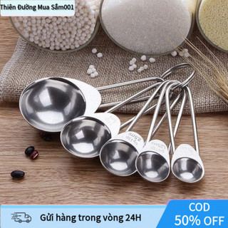 【COD】Set 5 thìa đong inox bền bỉ, dành cho việc định lượng chính xác các loại bột, hạt và chất lỏng trong chế biến thực