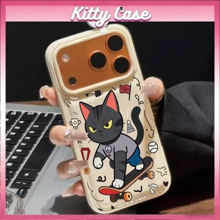 Ốp lưng iPhone 11/12/13/XR/14/15/16/17/7/XR Pro Max Plus cấu trúc khí nang họa tiết hình ảnh mèo hoạt hình quanh viền