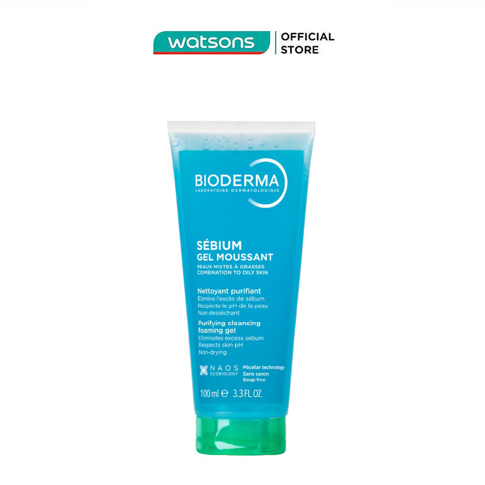 Gel Rửa Mặt Bioderma Sébium Moussant Tạo Bọt Dành Cho Da Hỗn Hợp Và Da Dầu 100ml