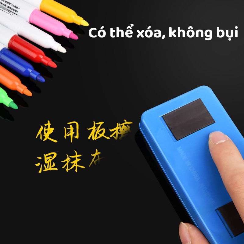 Bút lông viết bảng nhiều màu, mực đậm dễ lau, hỗ trợ dạy học và vẽ trang trí bảng sáng tạo