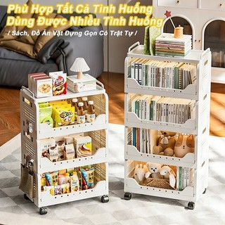 Giá Kệ Đựng Sách Tủ kệ đựng tài liệu văn phòng di động Lắp ráp đơn giản, thiết kế có bánh xe tiện lợi
