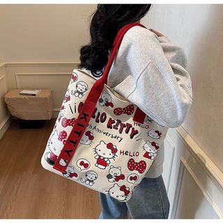 Hoạt Hình Thời Trang Túi Vải Dễ Thương hellokitty In Hình Mèo Túi Đeo Vai Đi Lại Nách Túi Tote