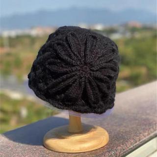 PURECOTTON0 Mũ Len Dệt Kim Retro Handmade, Thoáng Khí Phù Hợp Xu hướng Thời Trang