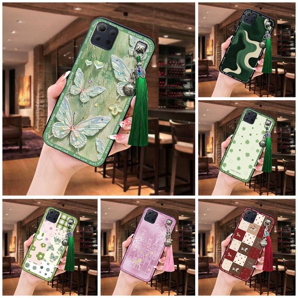 Ốp Điện Thoại Tua Rua Chuông Cho LG K92 5G / Q92 Hoạt Hình Dễ Thương Chống Bụi Thiết Kế Thời Trang Bọc Toàn Bộ Silicon Mềm Chống Thấm Nước Chống Va Đập Graffiti TPU Bảo Vệ Bền Đẹp Chống Sốc