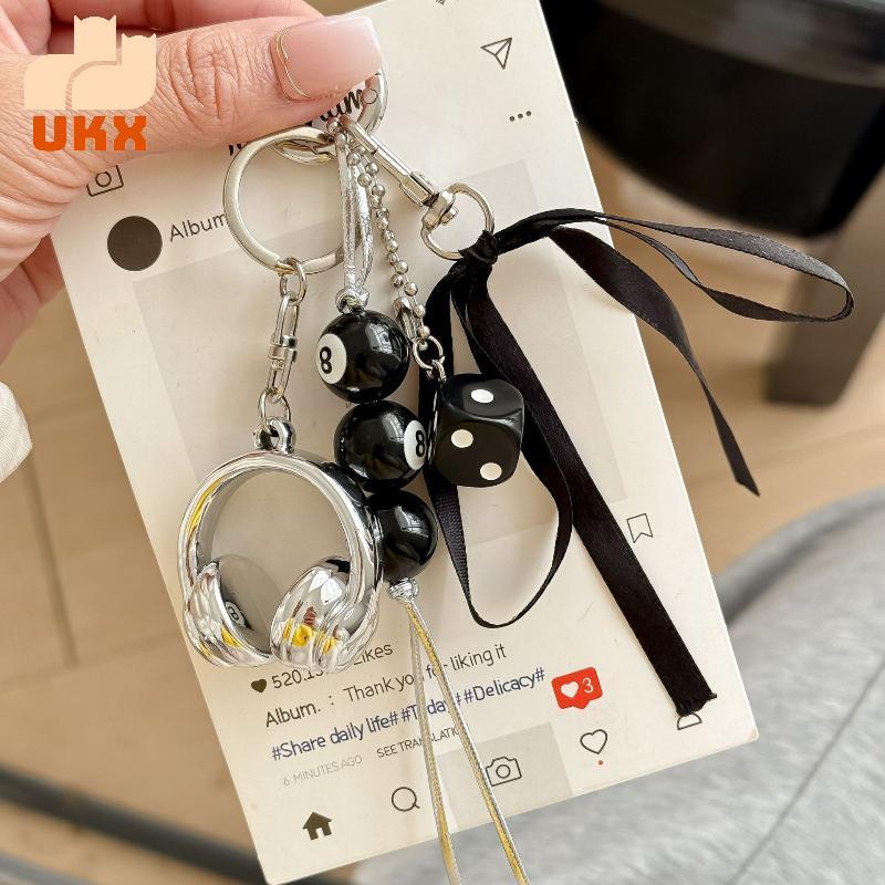 UKX Dễ Thương Sáng Tạo 3D Tai Nghe Đính Hạt Mặt Dây Chuyền Móc Khóa Điện Thoại Di Động Dây Xích Tai Nghe Charm Bapa Treo Phụ Kiện Trang Trí VN