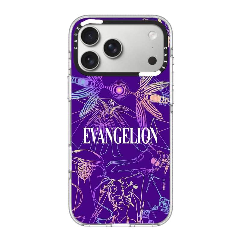 CASECASE X EVANGELION Impact Vỏ hút từ tính trong suốt cho iPhone 17 / 16 / 15 / 14 Pro Max | Mặt sau Acrylic bảo vệ quân sự với bao bì cao cấp