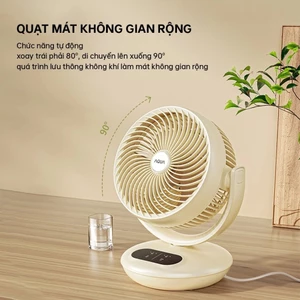 Quạt để bàn mini Aqua AQS-FED2001R - Điều khiển từ xa, hẹn giờ - Bảo hành chính hãng 12 tháng