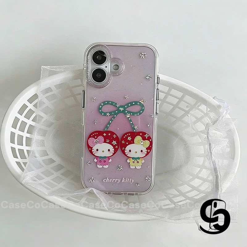 Ốp Lưng Cho IPhone 11 15 16 17 13 12 14 Pro Max 17air 16 7 8 Plus XR Bìa mềm hình chú mèo anh đào dễ thương