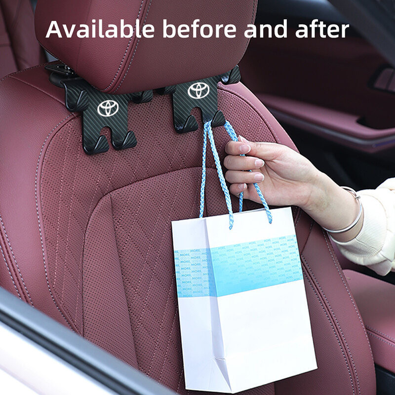 2 Chiếc Ghế Ô Tô Tựa Đầu Móc Sợi carbon Giá Đỡ Điện Thoại Thích Hợp Cho Xe Toyota Camry Hiace Corolla Hilux Vios Yaris Avanza Tacoma Xe Phía Sau Móc