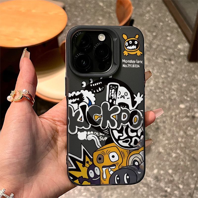 Graffiti Freak Coffee Set phù hợp cho 16 trường hợp iPhone 17Air Frosted Meta Air Case 14 13 11Pro