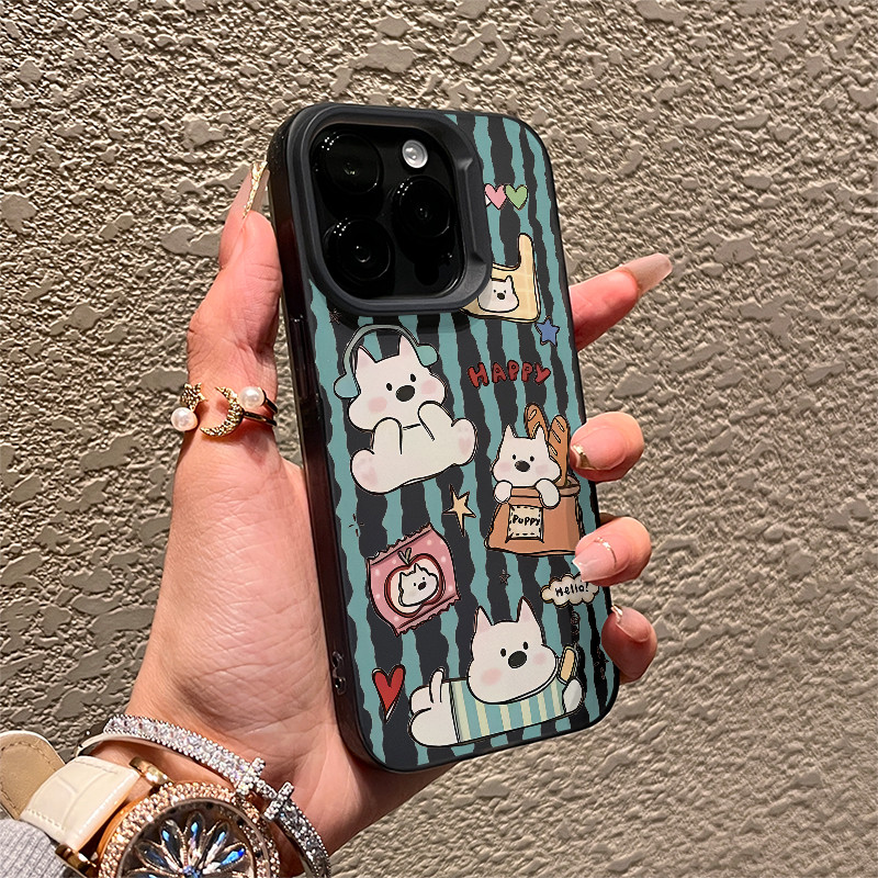 Sọc mềm dễ thương Cub Cub Groove cho 16 trường hợp iPhone 17Air Frosted Meta Air Air 14 13 11Pro