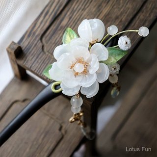 Mới! Kẹp Tóc Hoa Kính từ Gỗ Mun, Phong Cách Trung Hoa - Perfect Cho Lễ Cưới và Phụ Kiện Hanfu