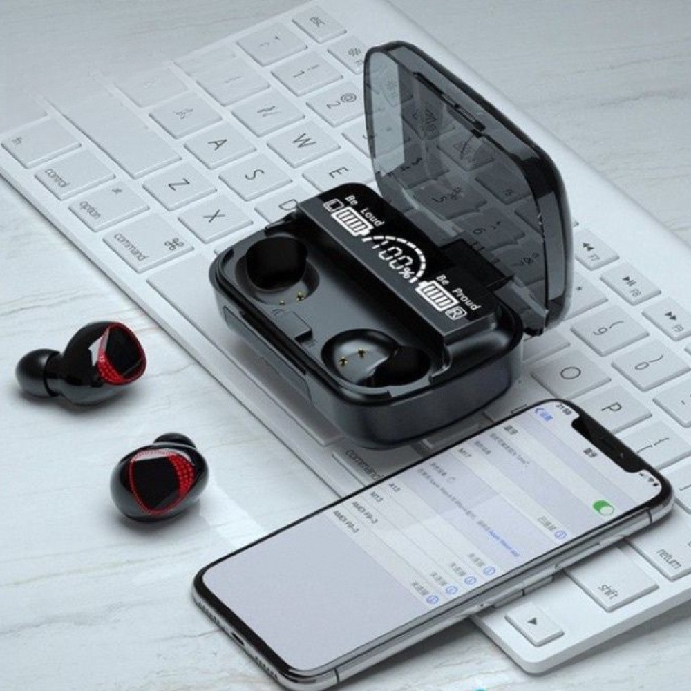 Tai nghe M10 Bluetooth không dây pin trâu 2500mAh LED đẹp hộp sạc màn hình dùng bền giá rẻ