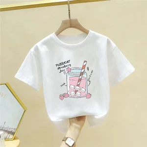 Trẻ Em Hoạt Hình In Áo Mùa Hè Tay Ngắn Dễ Thương Thường Ngày Top Nhẹ Thoáng Khí Trẻ Em Tee