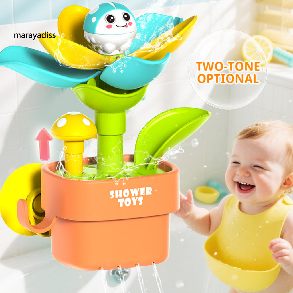 Đồ chơi tắm cho bé có bánh xe quay phun nước, có thể thu vào, kèm cốc hút mạnh – Bộ đồ chơi tắm vui nhộn cho trẻ mới biết đi