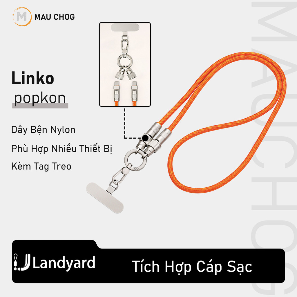 Dây Đeo Điện Thoại Kiêm Cáp Sạc Nhanh Độ Dài 30cm 90cm 120cm Cho iPhone iPad Macbook Airpods Samsung