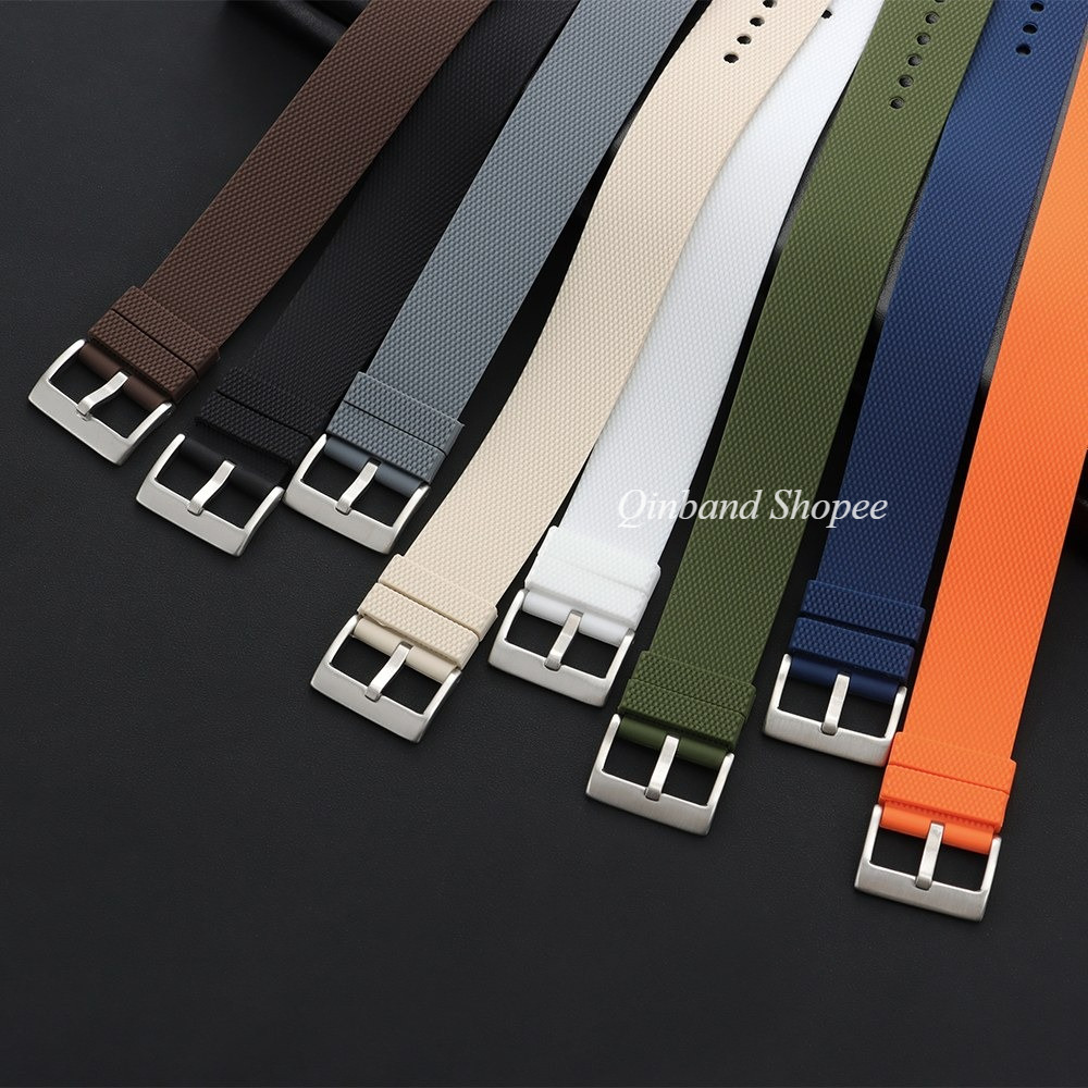 Dây đeo đồng hồ NATO bằng cao su silicon kết cấu Vòng đơn có khóa bằng thép không gỉ, 8 màu có sẵn cho đồng hồ truyền thống thông minh SEIKO Diver Nam Nữ