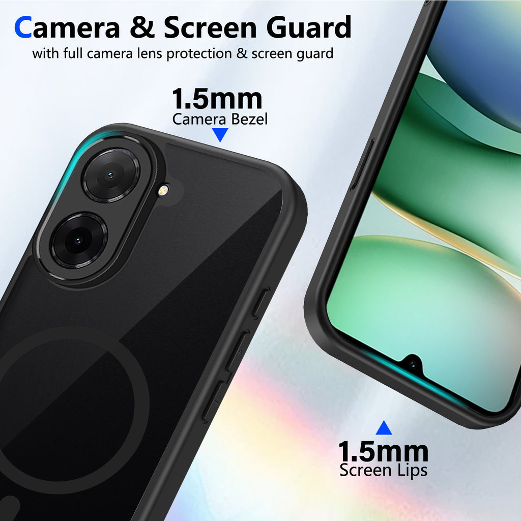 Ốp lưng Redmi A5 Vỏ thu hút từ tính màu đen mờ cho ốp điện thoại Redmi A5