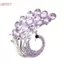 HFSHY Sang Trọng Cổ Điển Tím Peaco Kim Cương Giả Thổ Cẩm Chân Dành Cho Nữ Cô Gái Động Vật Thanh Lịch Pha Lê Huy Hiệu Trang Sức Phụ Kiện Quà Tặng VN