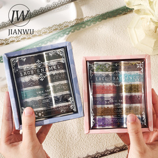 JIANWU 12 Cuộn / bộ Silk Dream Series Vintage Ren Hoa Phong Cảnh Chất Liệu Cắt Băng PET Sáng Tạo DIY Tạp Chí Văn Phòng Phẩm