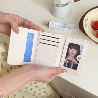 Da PU Dễ Thương In Hình Chó Nữ Ví Khóa Có Thể Gập Lại Nhiều Thẻ Ví Đựng Tiền Mặt Tiện Lợi
