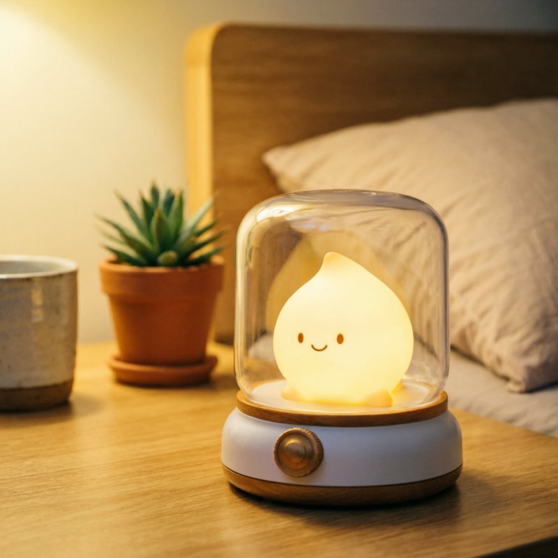 đèn ngủ đèn decor sạc USB ánh sáng dịu pin 800mAh phòng ngủ bàn làm việc góc học tập dễ sử dụng ấm