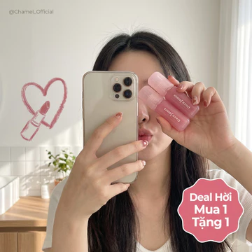 [MUA 1 TẶNG 1] Son Tint Tráng Gương CHAMEL - Siêu Lì, Ăn Uống Không Trôi Không Dính Cốc