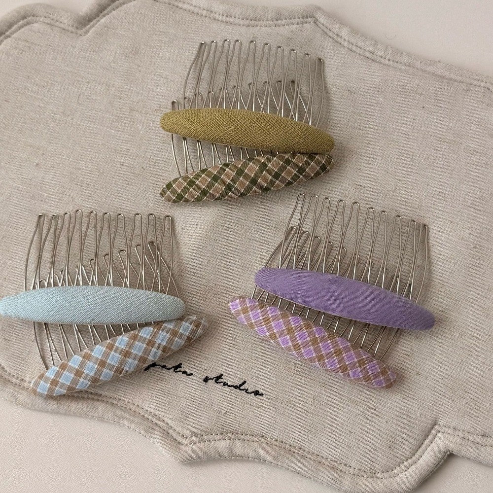 Hululu / Phong Cách Hàn Quốc Kẻ Sọc Kẻ Sọc Hình Bầu Dục Chèn Lược Cao Cấp Phong Cách Phương Tây Tất Cả Trận Đấu Đầu Lưng Tóc Gãy Mặt Trên Xuống Lược Cao