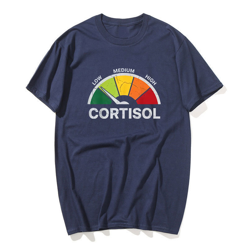 Low Cortisol Cấp Nhận Thức Tuyên Bố Áo nam Nữ 100% Cotton Áo Sơ Mi Tay Ngắn