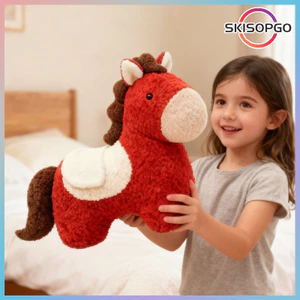 【SKISOPGO】Ngựa Năm Linh Vật Sang Trọng Đệm,Chất Liệu Lông Mềm Cao Cấp,búp bê đồ trang trí tựa lưng