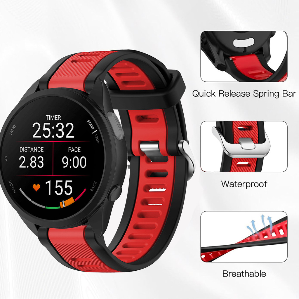 22mm 20mm Dây đeo silicon phát hành nhanh cho Garmin Forerunner 165 Ban nhạc cho vòng tay Vivoactive 3 5 Venu